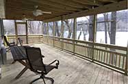 A 12x40 foot porch with a river view.